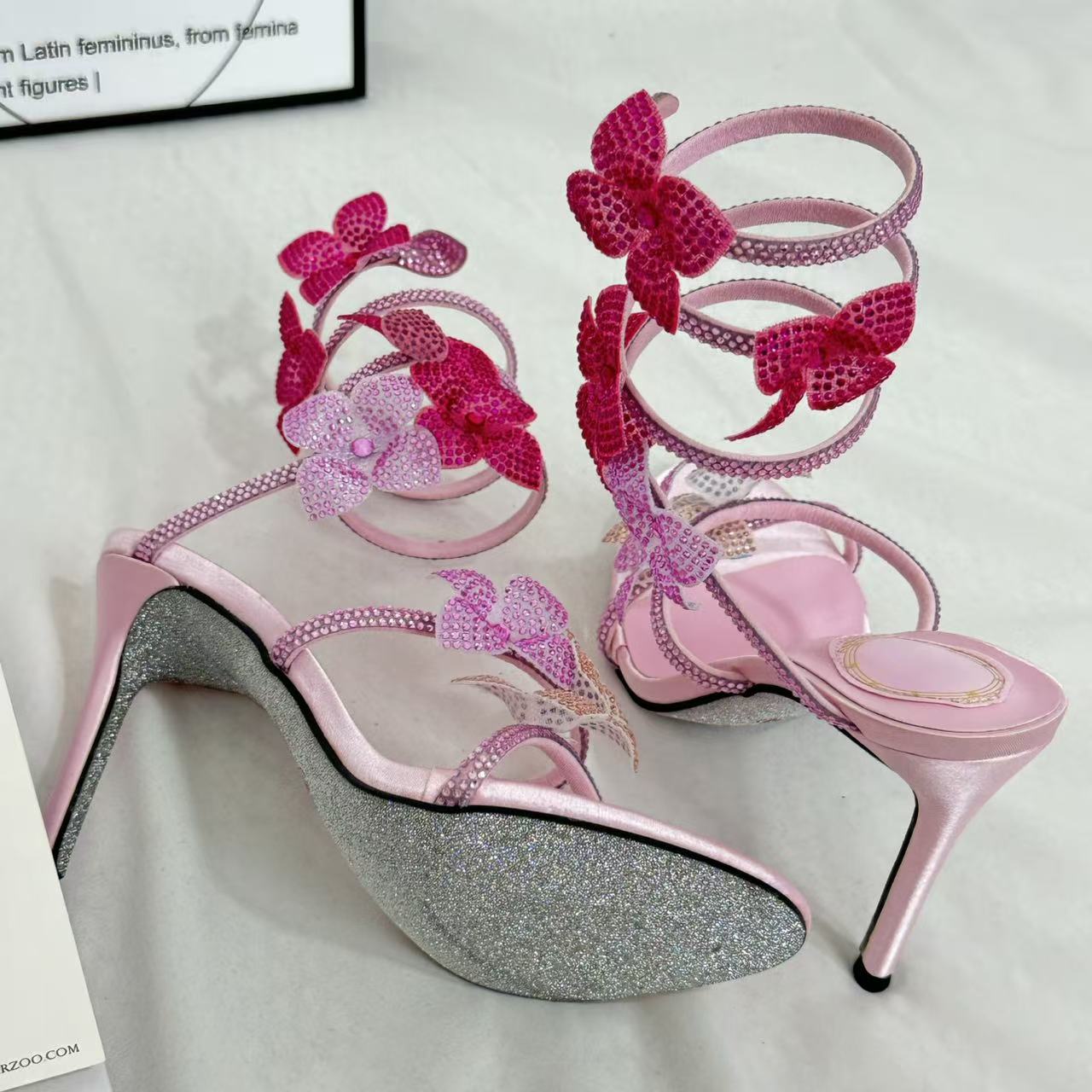 Stiletto Floral Butterfly High Heels