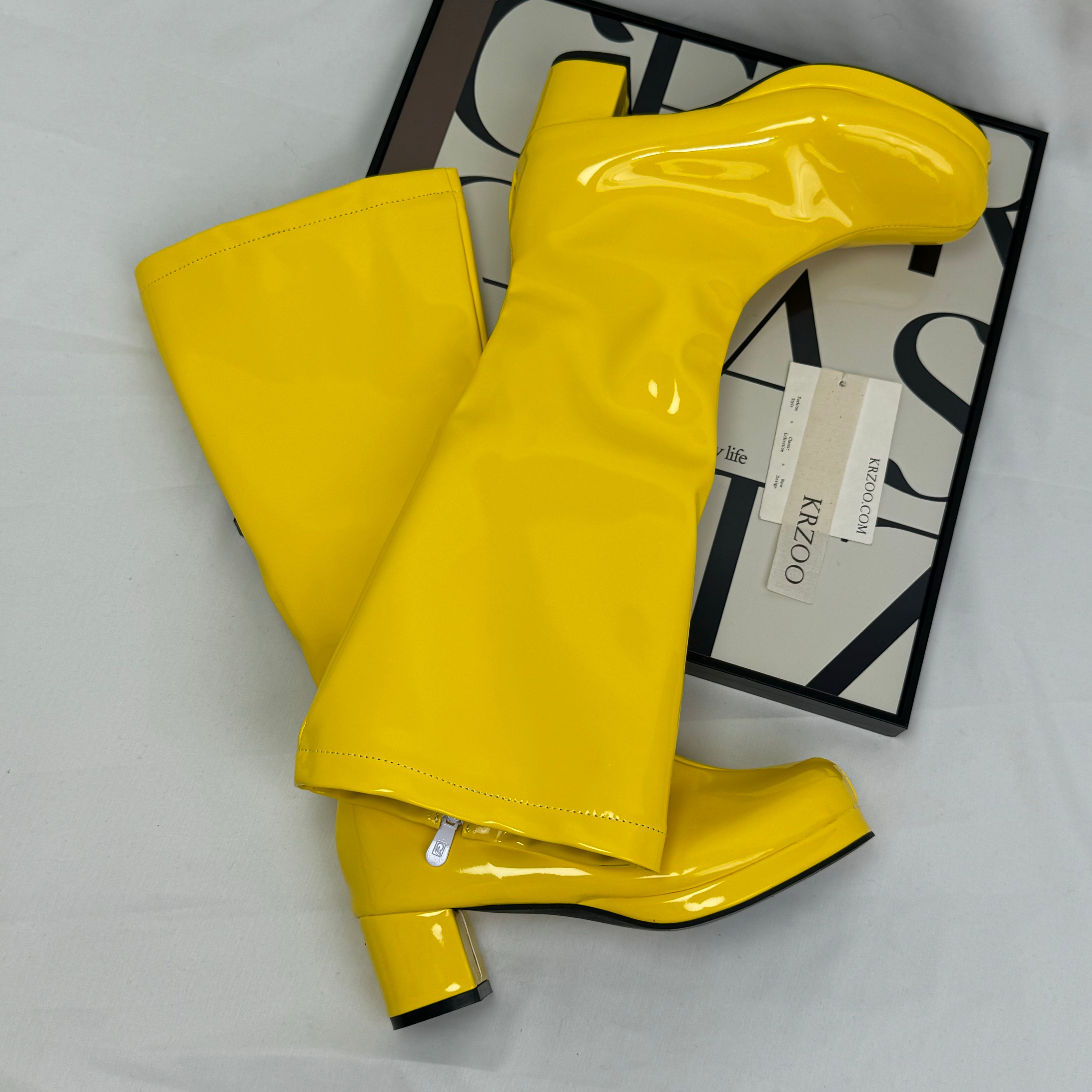 Side-zip mid-calf boots