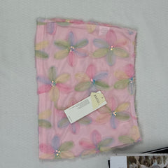 Pink floral half-length skirt