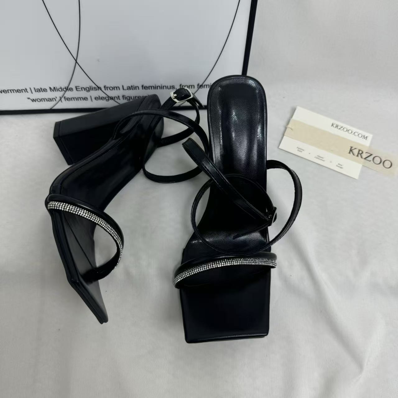 Sparkling Rhinestone Slide Sandals