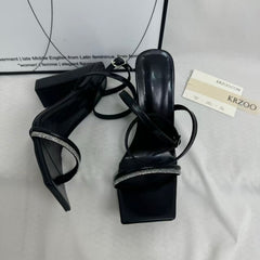 Sparkling Rhinestone Slide Sandals