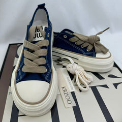 Canvas breathable thick-soled casual sneakers