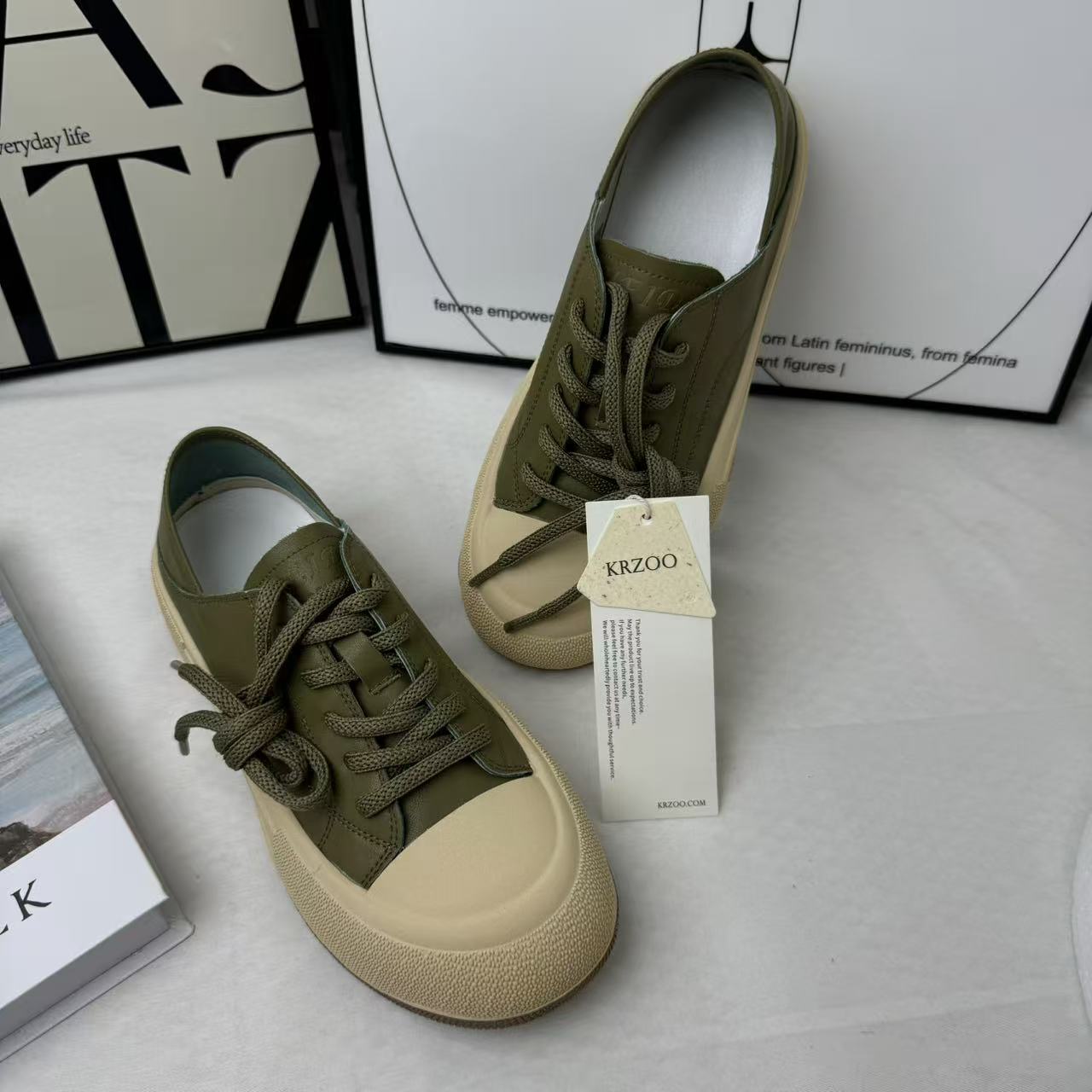Green Chunky-Soled Casual Shoes