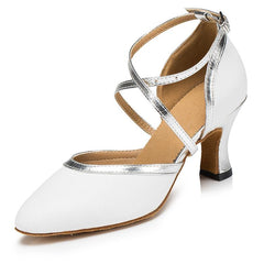 Women's Real Leather Customized Heel Modern Shoes Ballroom Wedding Dance Shoes