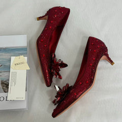 Pointed-Toe Stiletto Bridal Heels