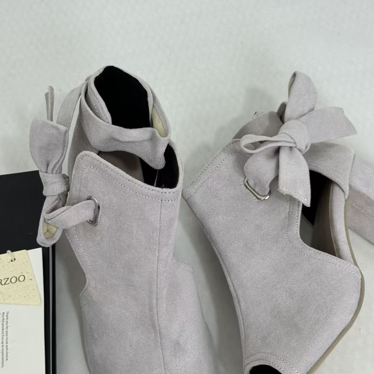 Side-Cutout Lace-Up Block-Heel Sandals