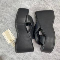 Outerwear with thick soles and high heels