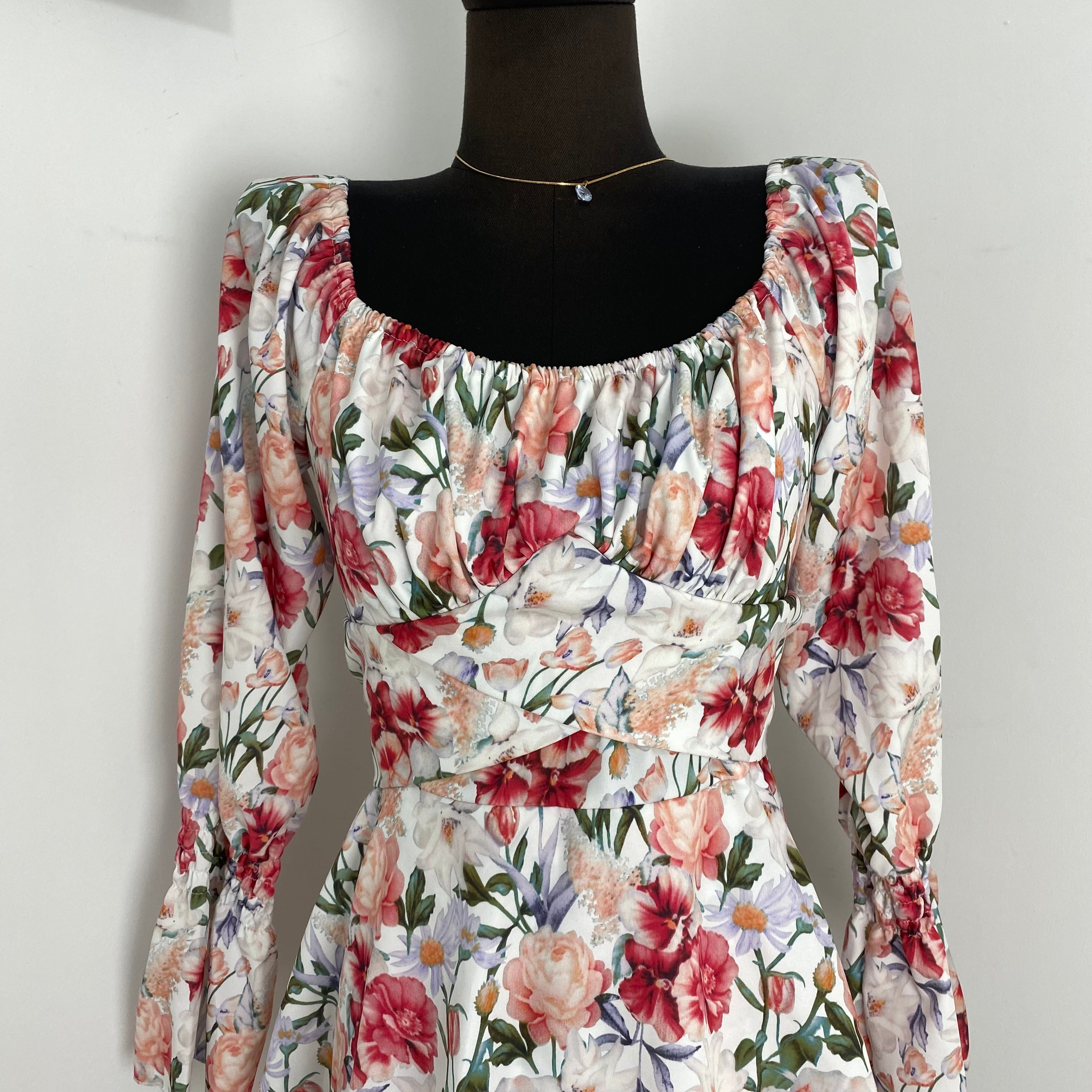 Floral Print Square-Neck Dress