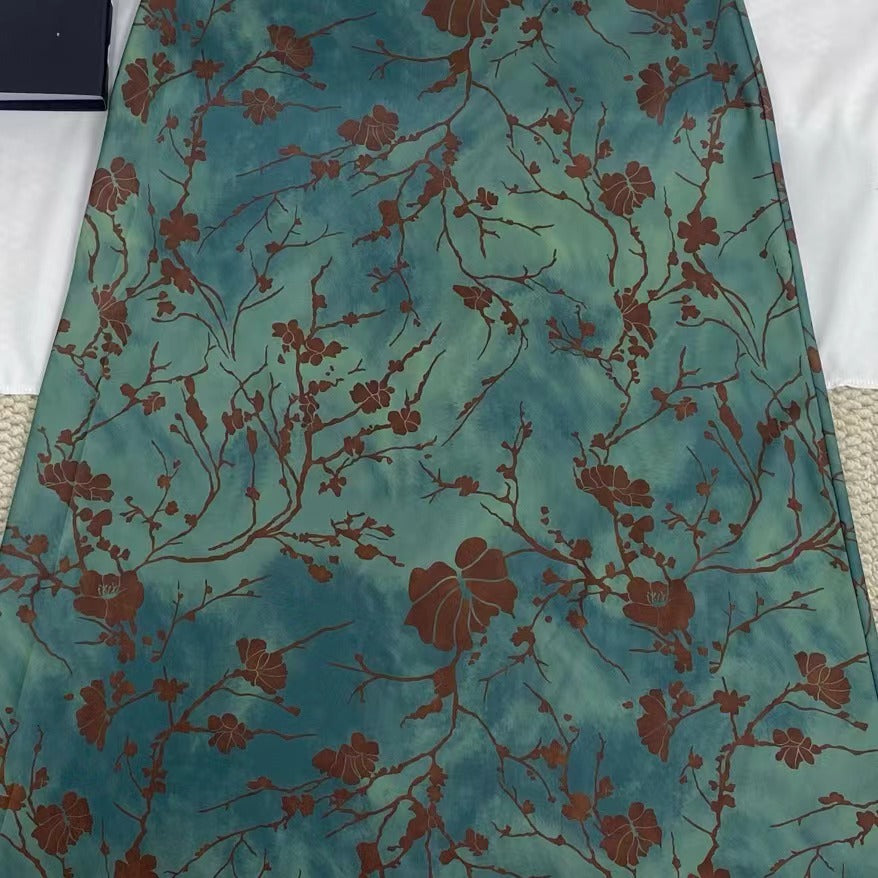 Street Style Vintage Print Skirt