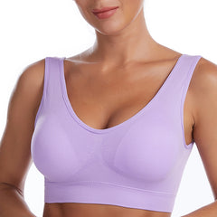 Running shockproof gathered beautiful back large size no steel ring bra