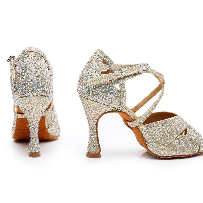 Women's Sparkling Glitter Customized Heel Ballroom Dance Shoes Latin Shoes