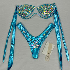 Brightly colored diamond bikini
