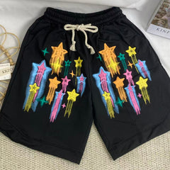 Graffiti-Print Wide-Leg Shorts