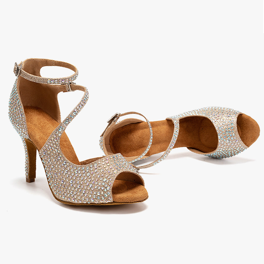 Women's Sparkling Glitter Customized Heel Dance Heels Salsa Shoes Ballroom Dance Shoes