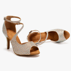 Women's Sparkling Glitter Customized Heel Dance Heels Salsa Shoes Ballroom Dance Shoes