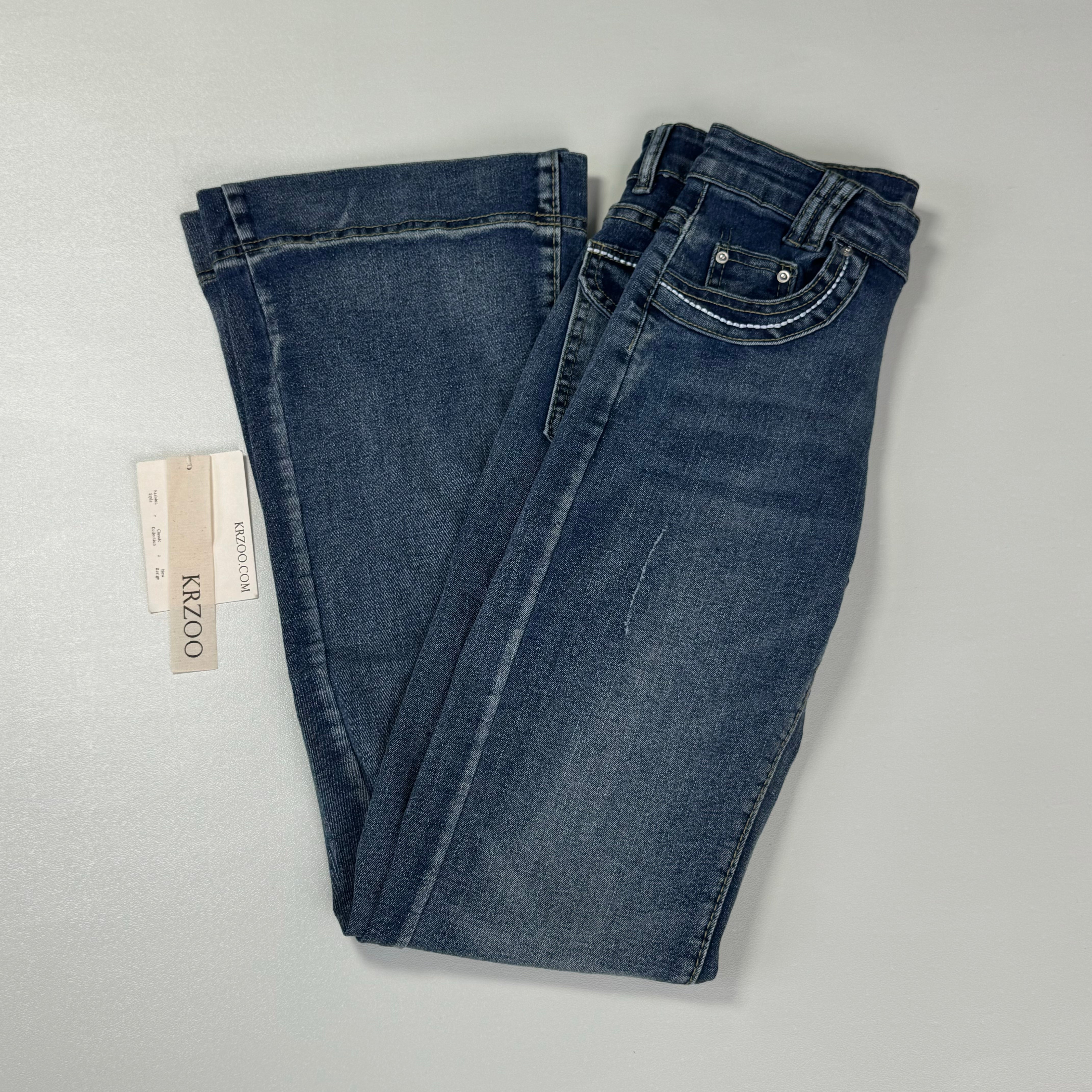Low-waist high-elasticity flared jeans