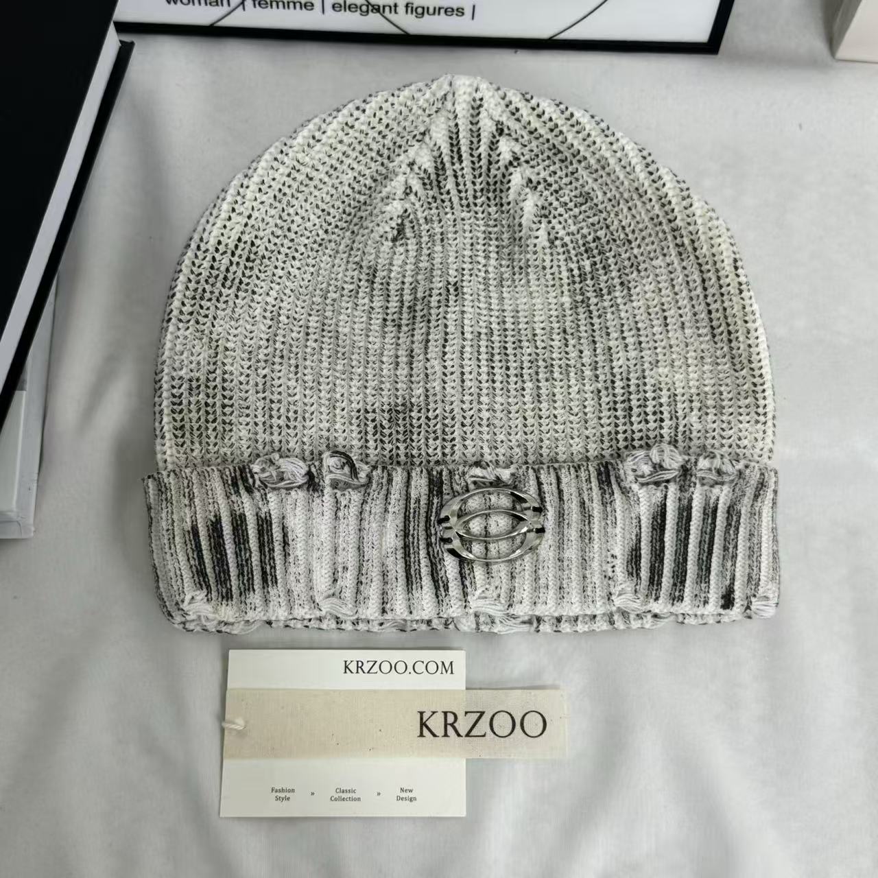 Distressed Ripped Knit Hat