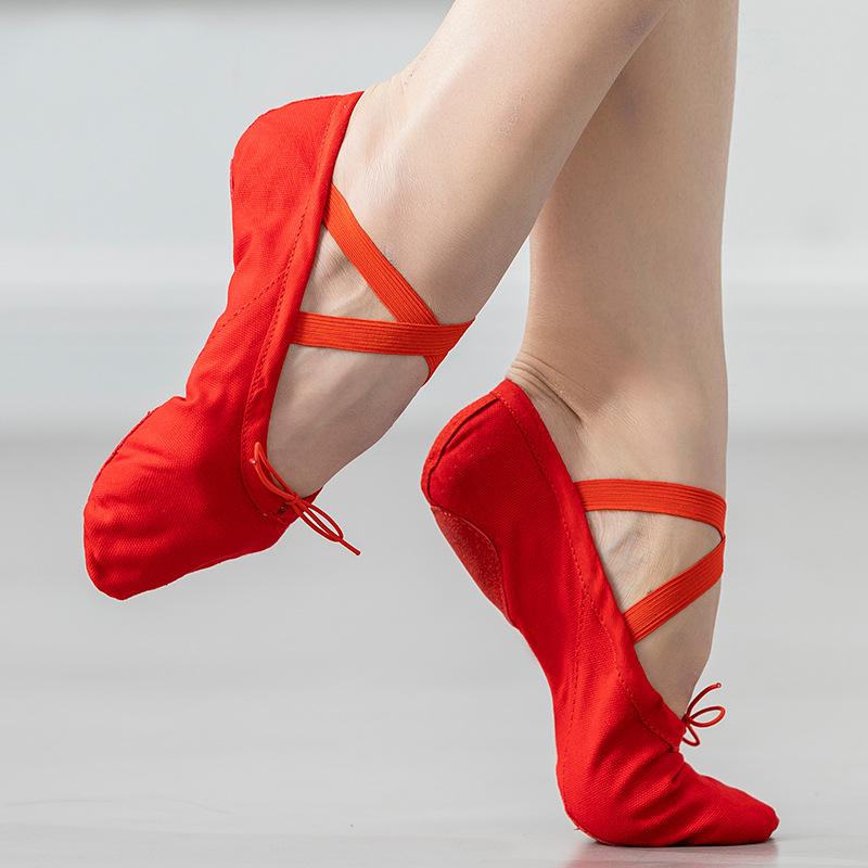 Women's Split-Sole Practice Canvas Ballet Shoes