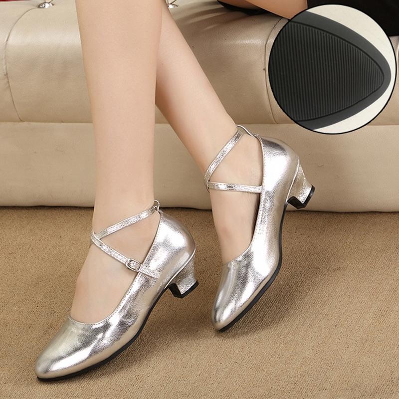 Women's Real Leather 3.5cm/5.5cm Heels Ballroom Dance Shoes Character Dance Shoes