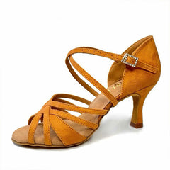 Women's Brown Customized Heel Latin Dance Shoes Ballroom Dance Shoes