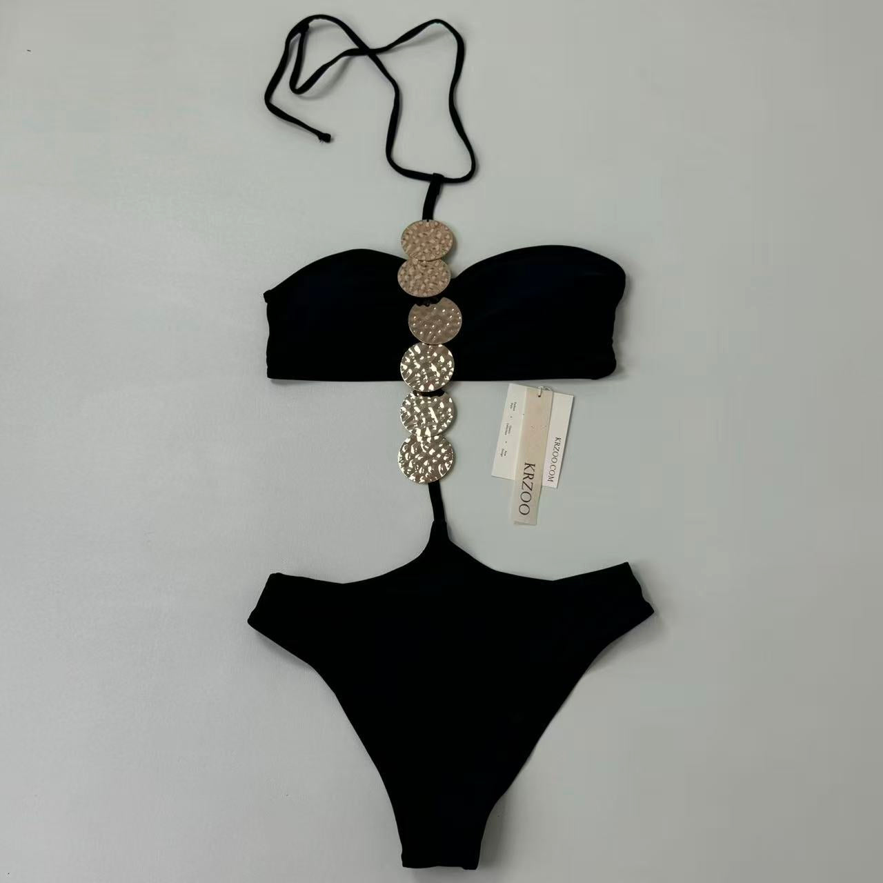 Three-point strap separate swimming suit