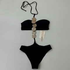 Three-point strap separate swimming suit