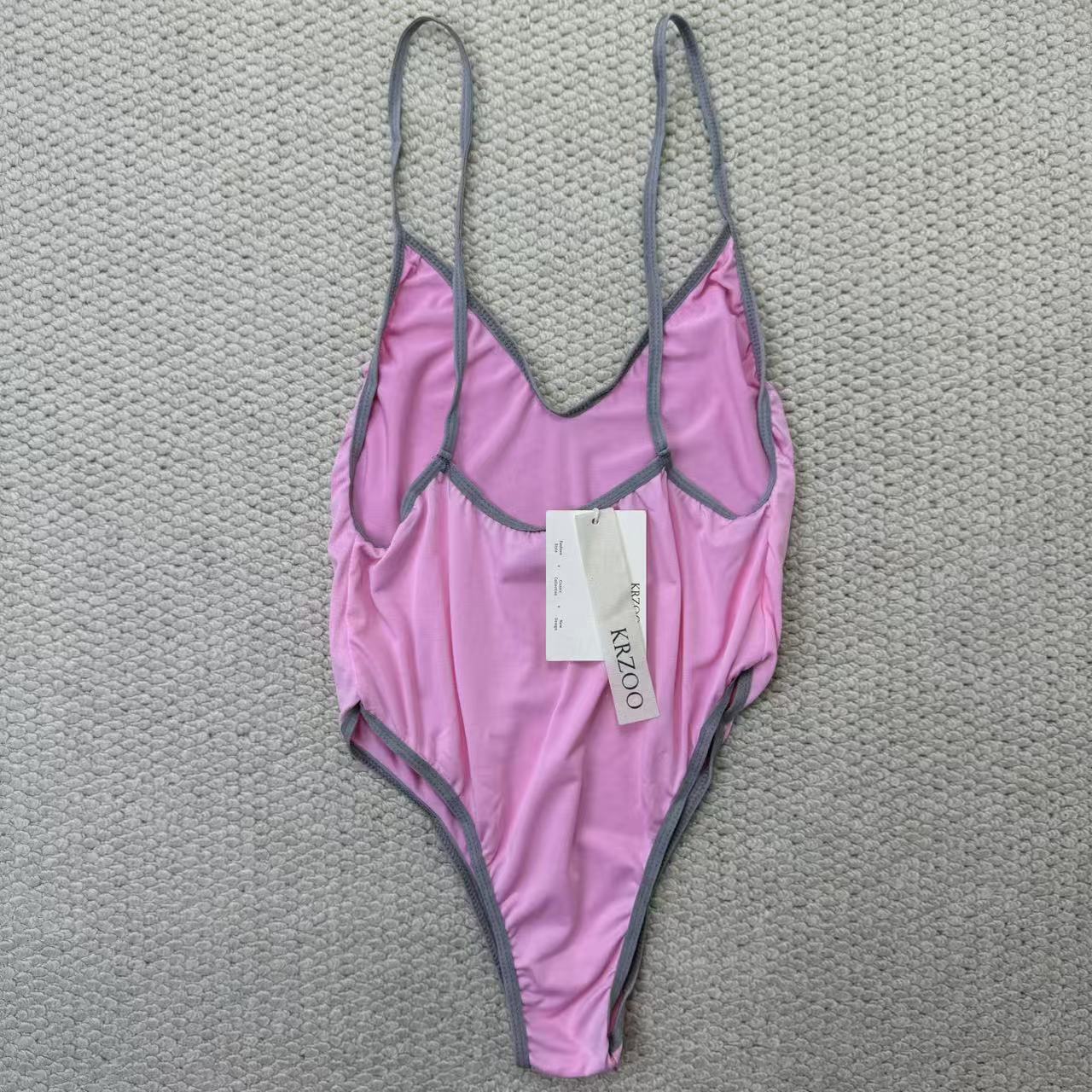 Printed halter top one-piece swimming suit