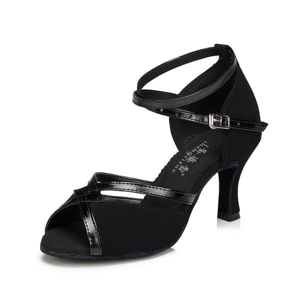 Women's Black Customized Heel Ballroom Dance Shoes Salsa Latin Dance Shoes