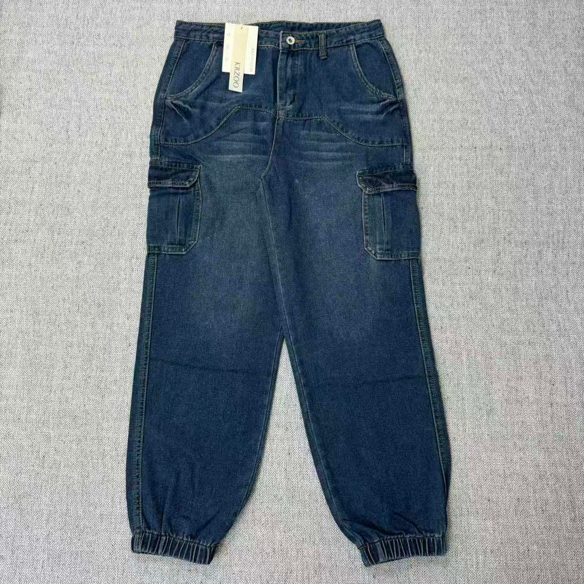 Workwear straight high-waisted jeans