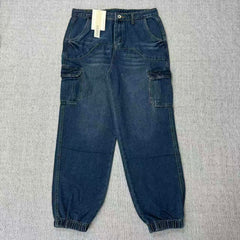 Workwear straight high-waisted jeans