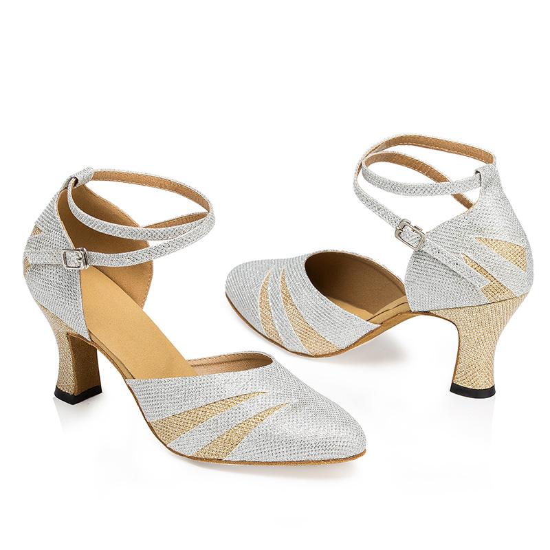Women's Sparkling Glitter Customized Heel Ballroom Dance Shoes Modern Dance Shoes