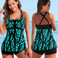 Women Print Tankini Swimwear Swimsuit Female Bikinis Plus Size Swimming Bathing Suit Beachwear Summer Swimdress 5XL