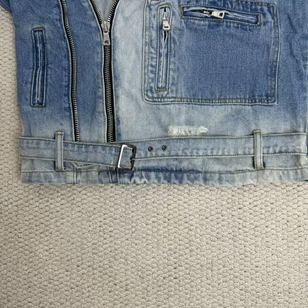 Patched-fit denim jacket coat