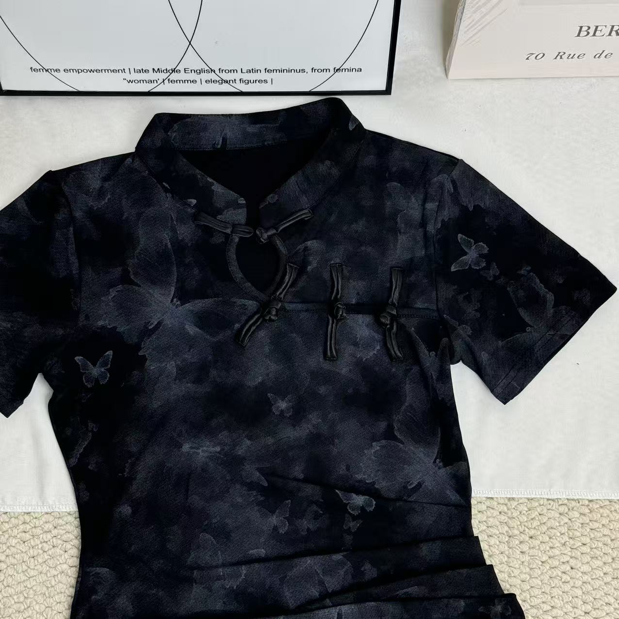Niche-Style Ruched Slim-Fit Dress