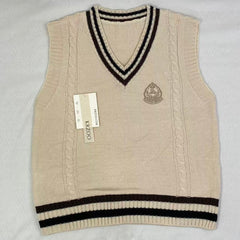 College-style knitted pullover vest