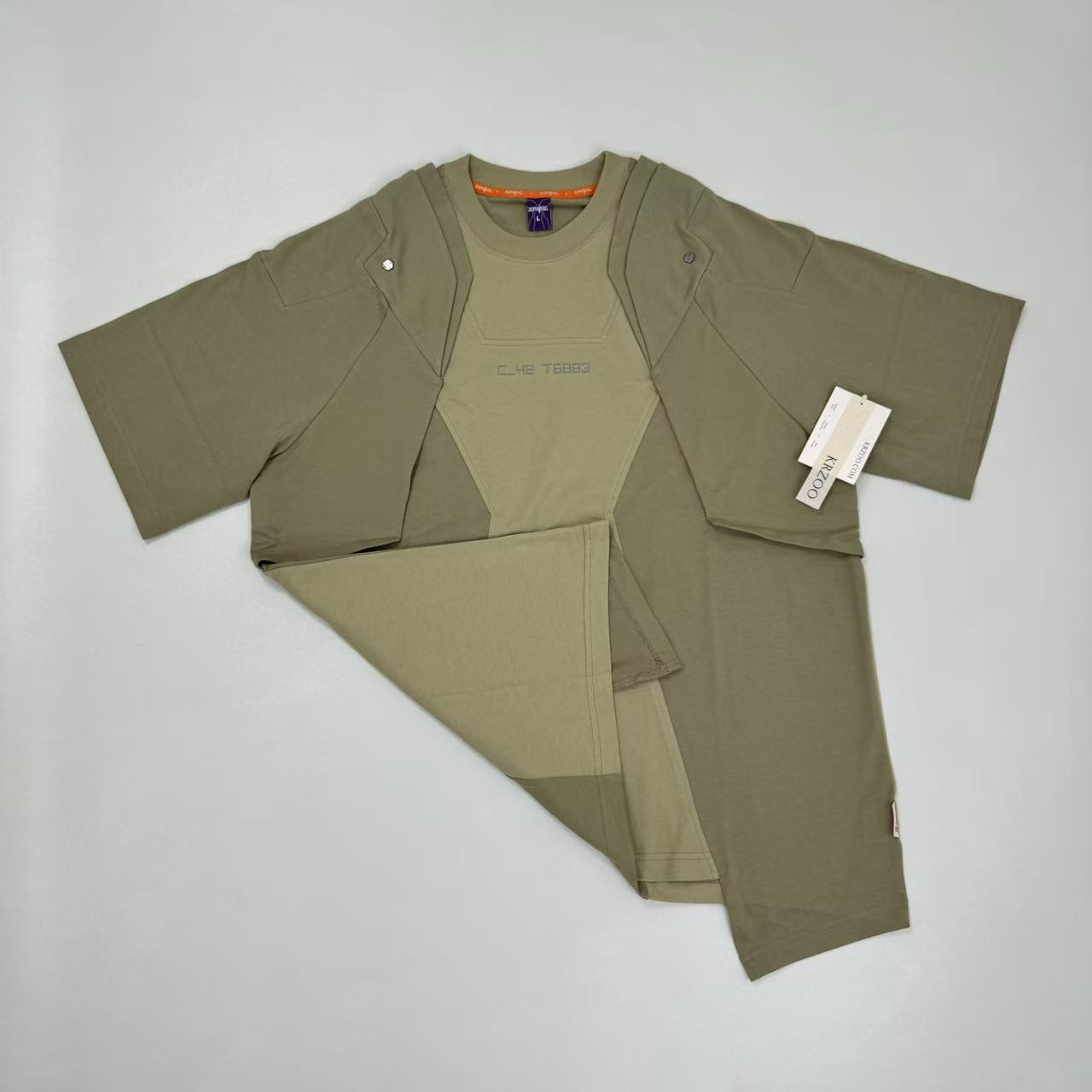 Pure cotton multi-color double-shoulder sleeve short-sleeved T-shirt