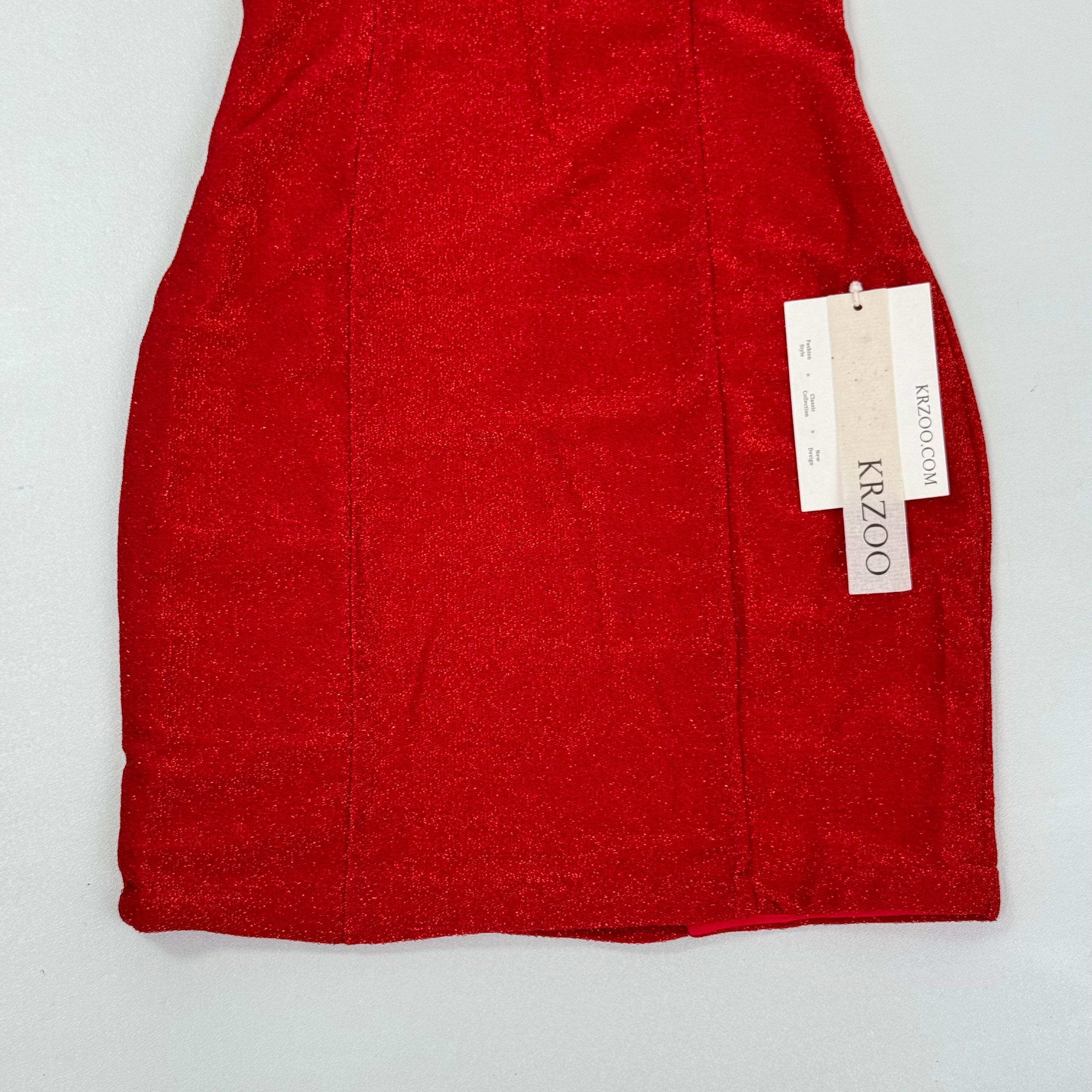 Form-fitting slimming plunging-neck dress