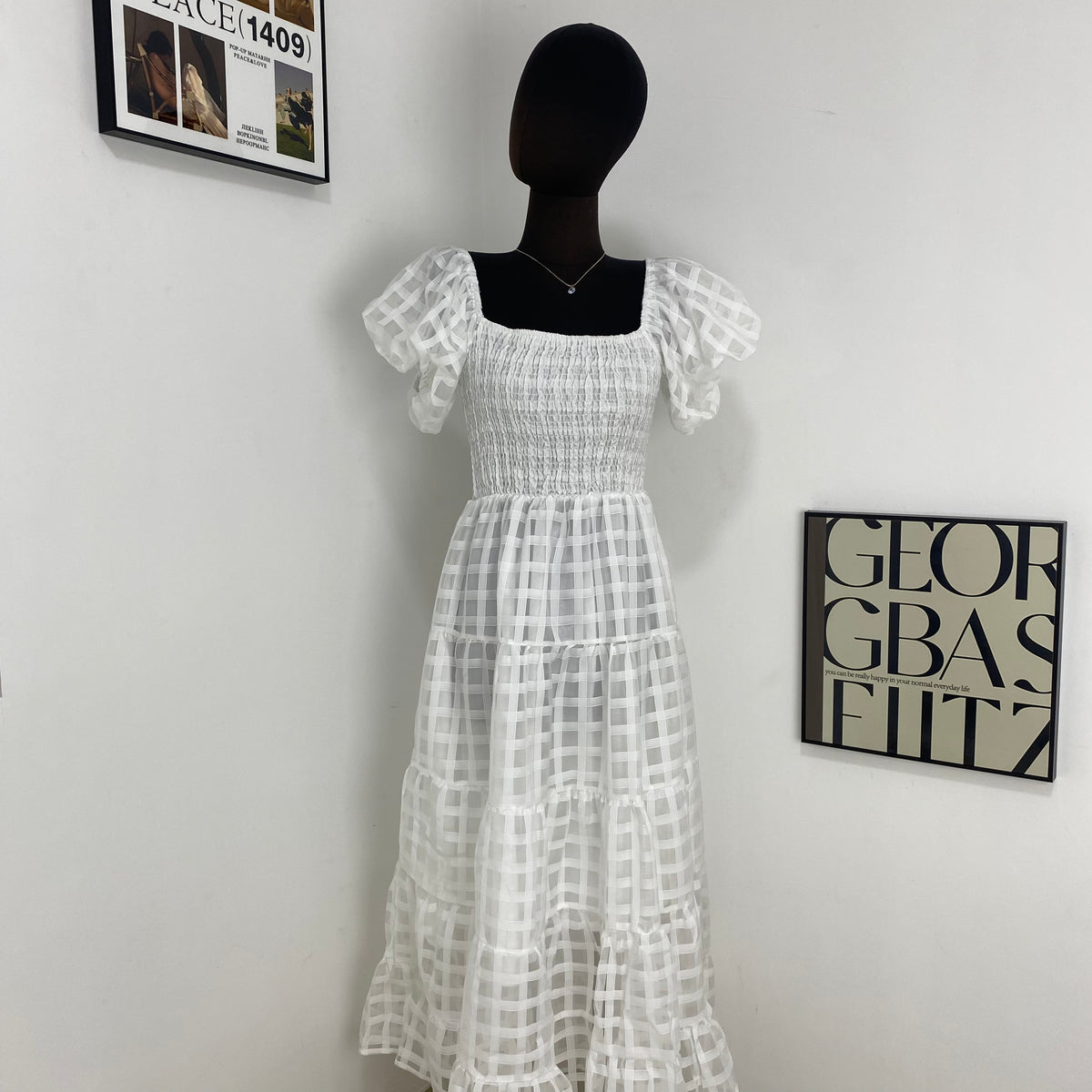 Lantern Sleeve Layered Dress