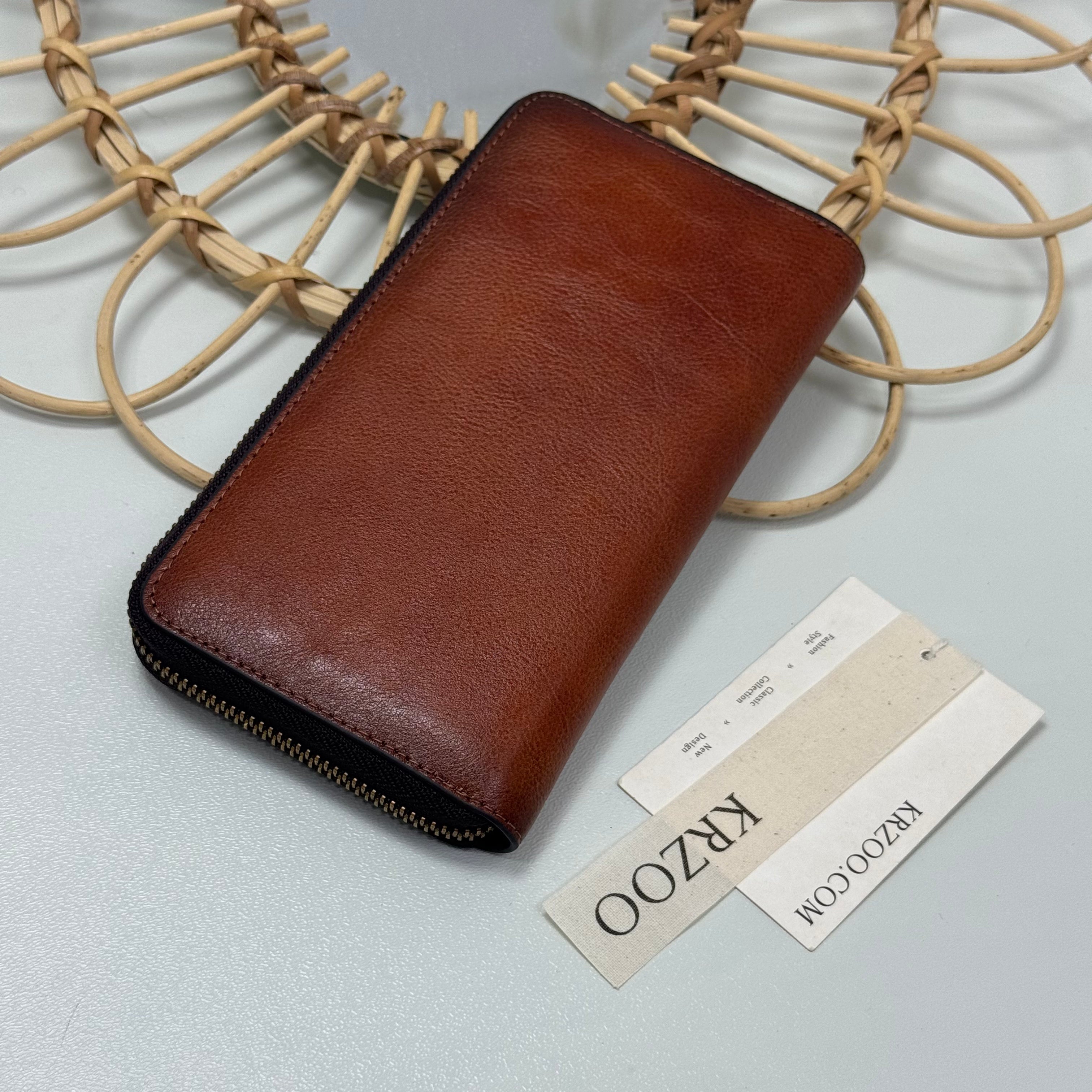 Butterfly embossed leather wallet