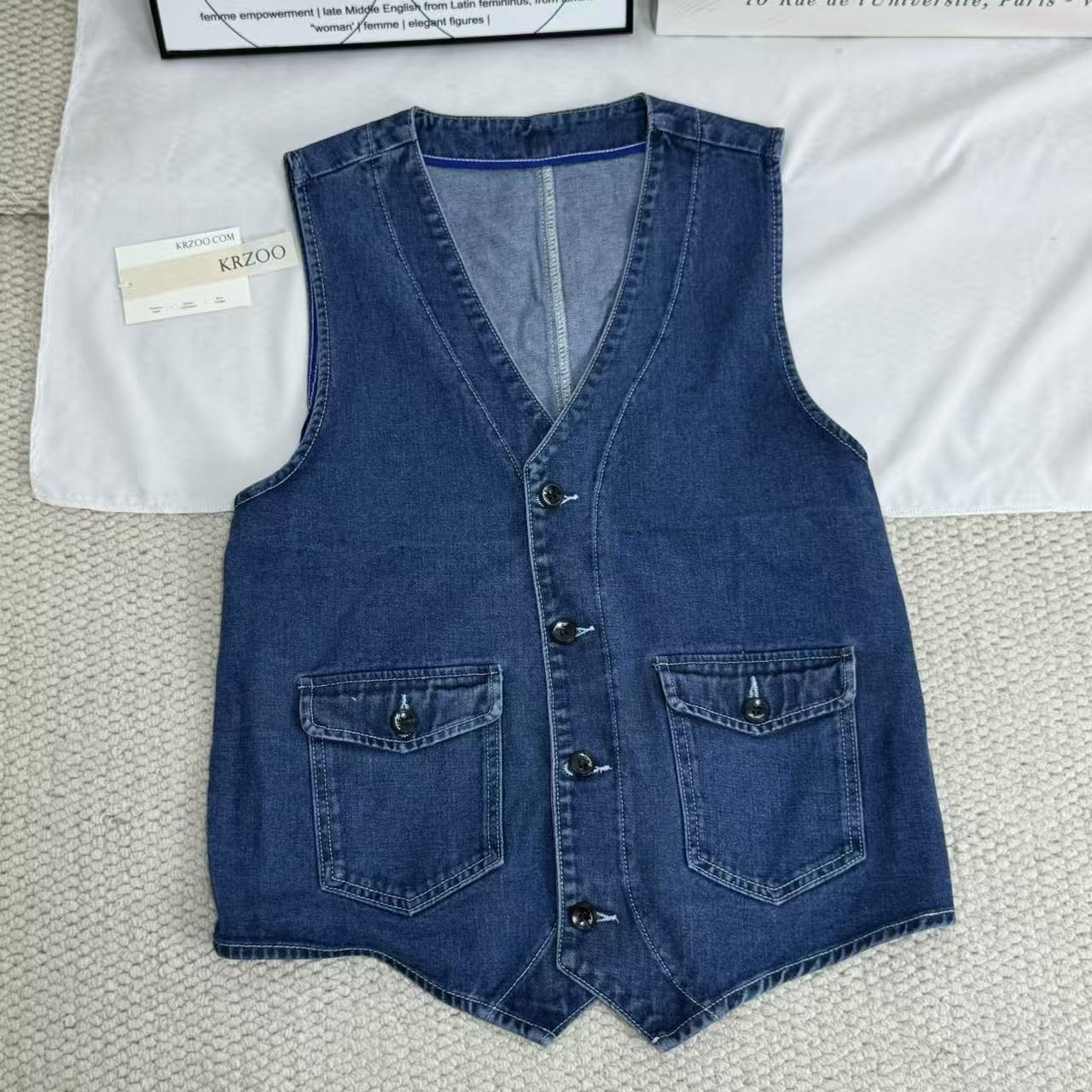 Cowboy vest, workwear, casual wide coat