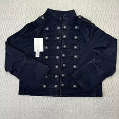 Standing collar long-sleeved denim jacket top
