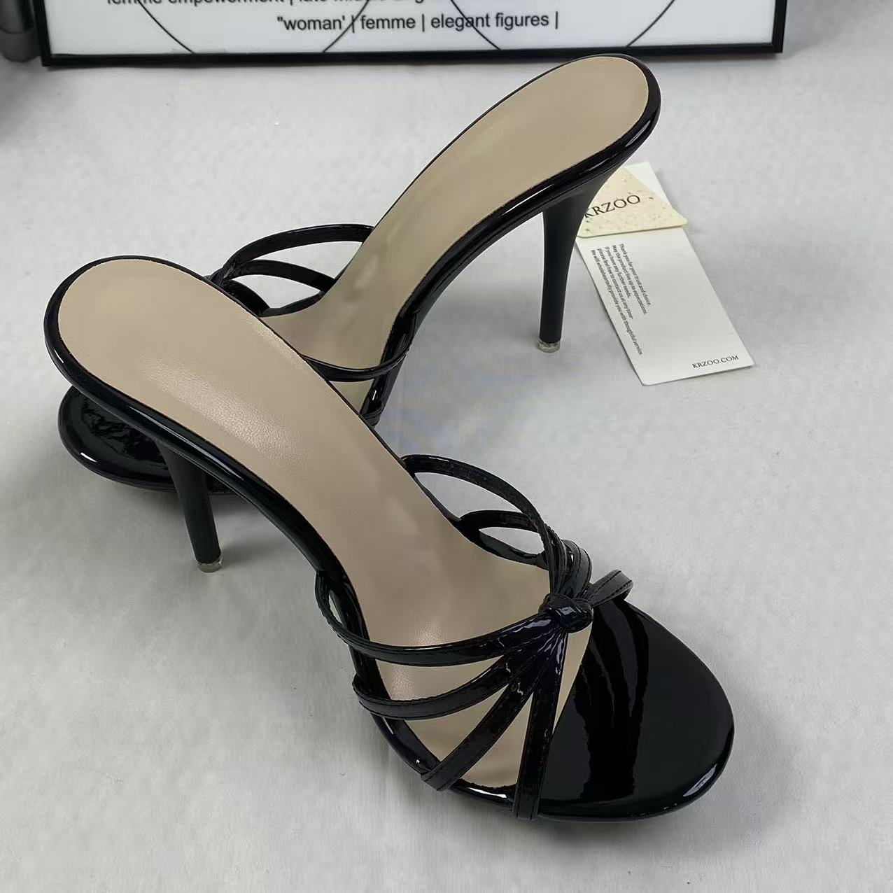 Spun crystal platform high heel