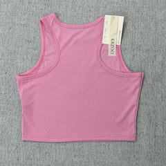 Strap-printed sports tank top