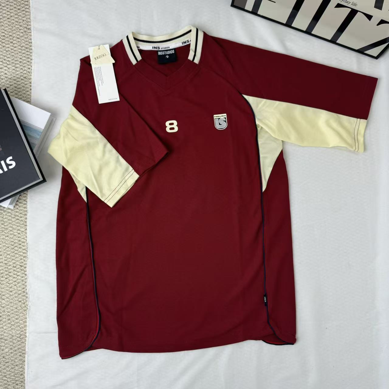 Quick-Dry V-Neck Short-Sleeve Sports Jersey