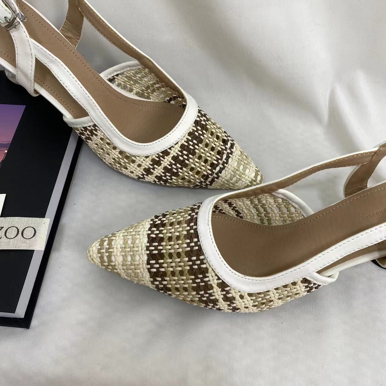 Woven Color-Block Sandals