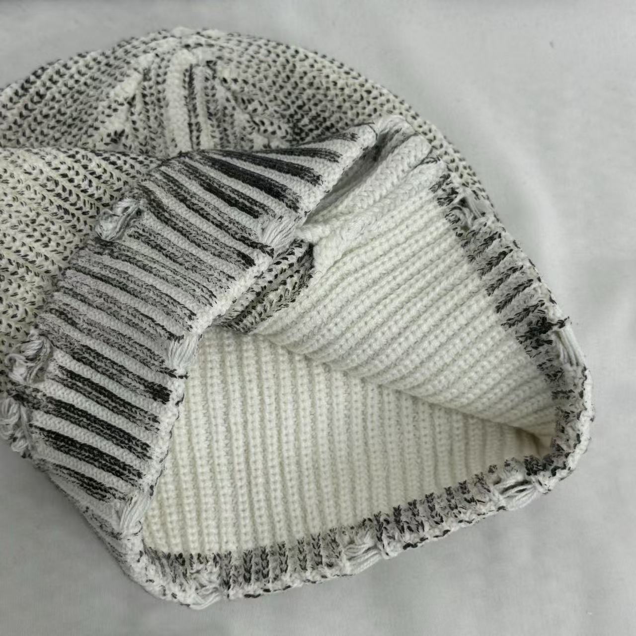 Distressed Ripped Knit Hat
