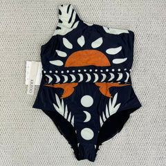 Retro printed netting swimwear