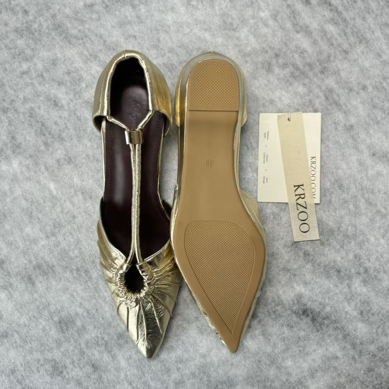 Ruffled headband open-toe thick-soled shoes
