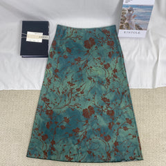 Street Style Vintage Print Skirt