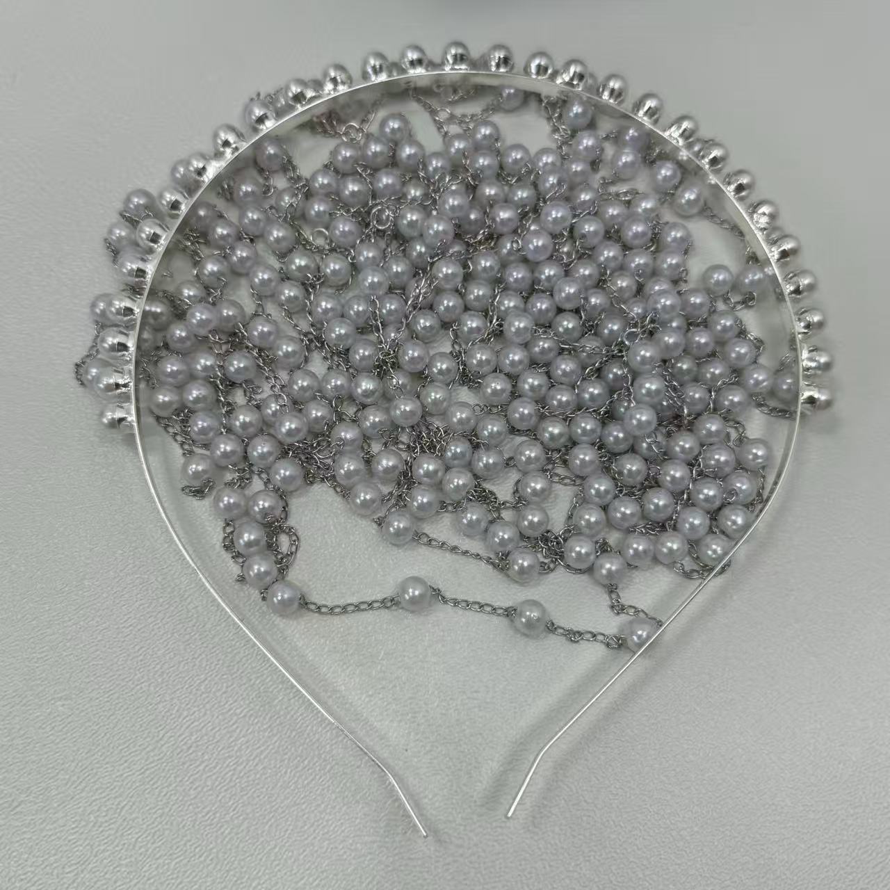 Tassel mesh pearl hair chain